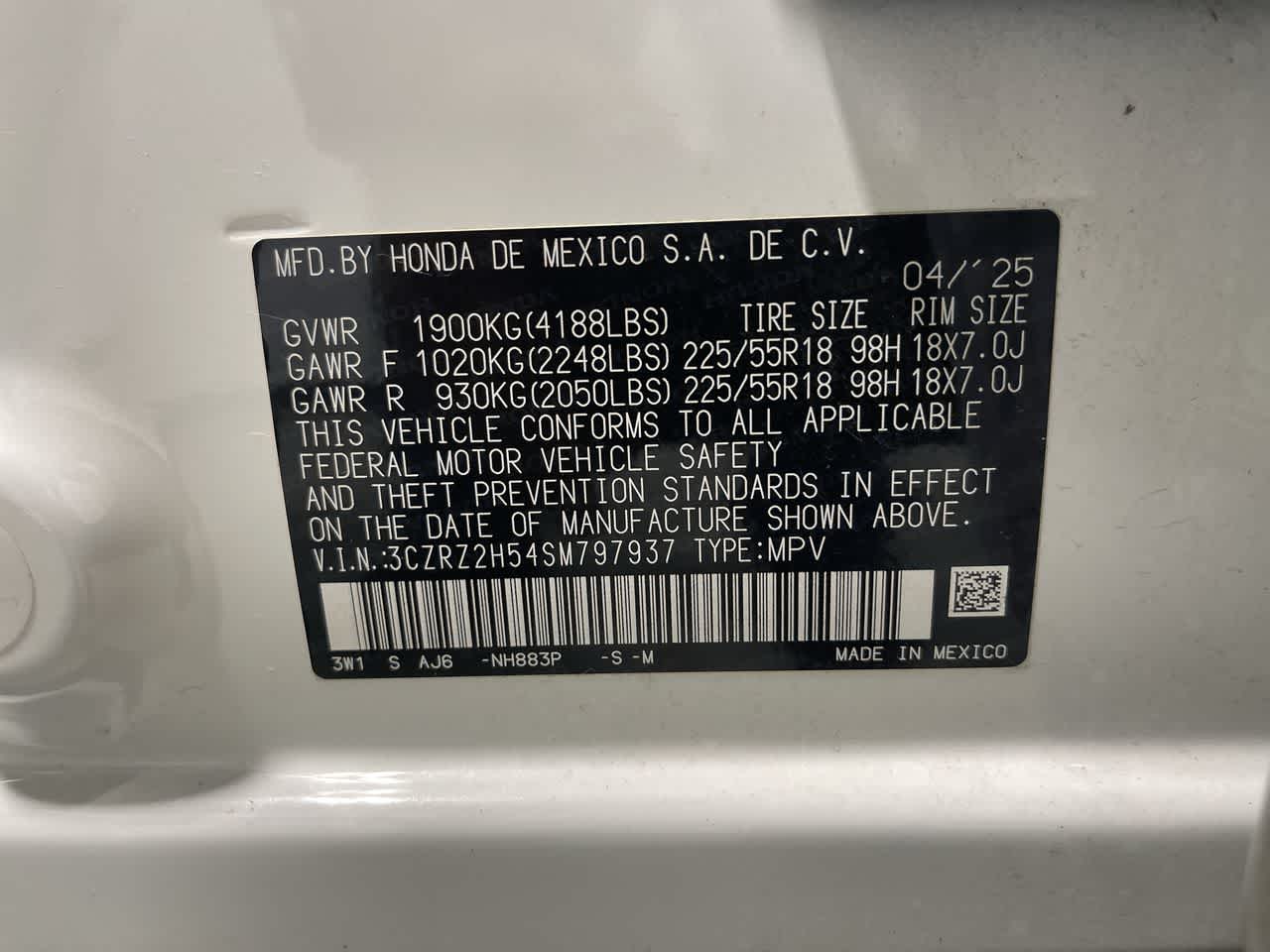 2025 Honda HR-V Sport