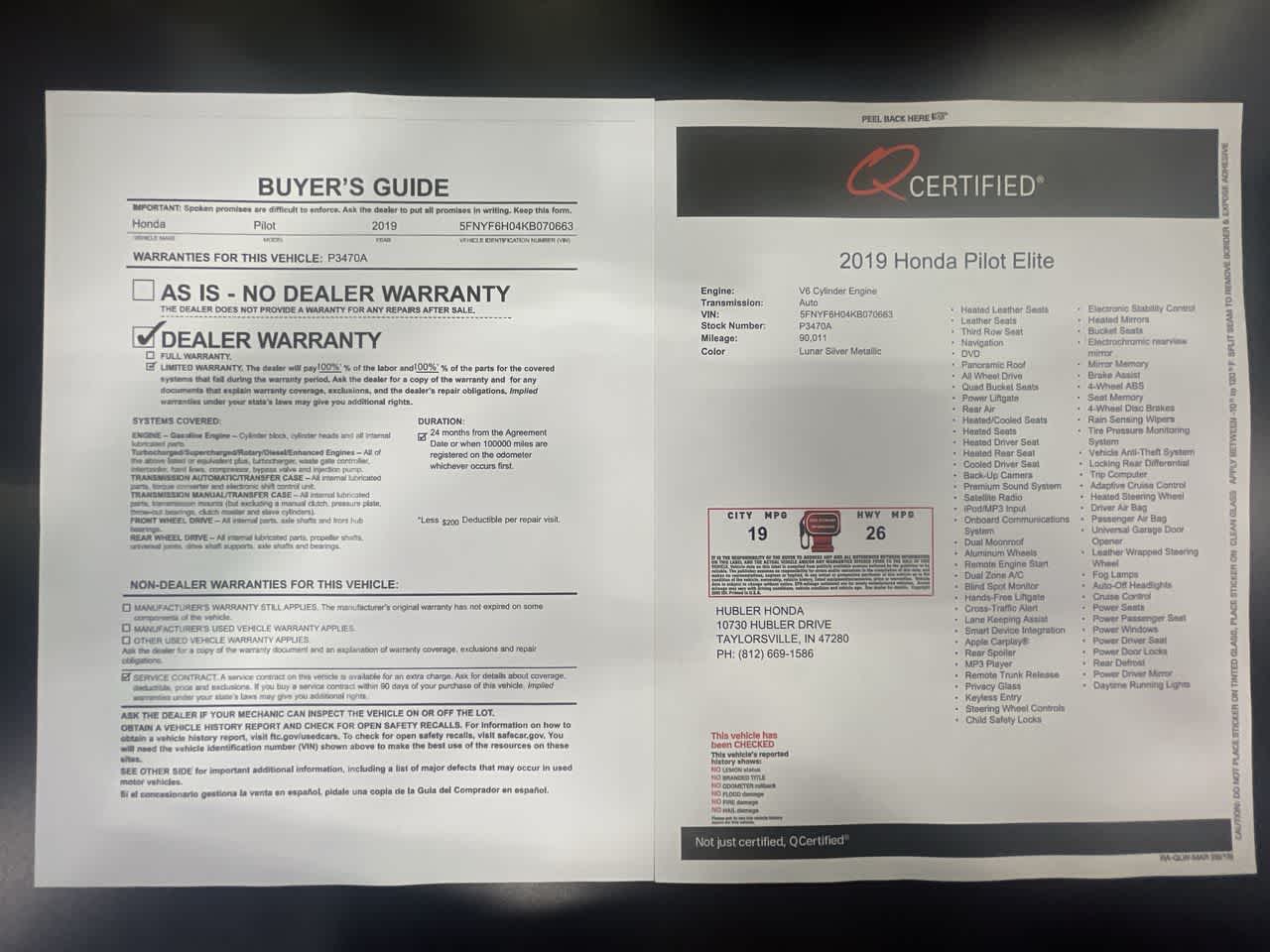 2019 Honda Pilot Elite